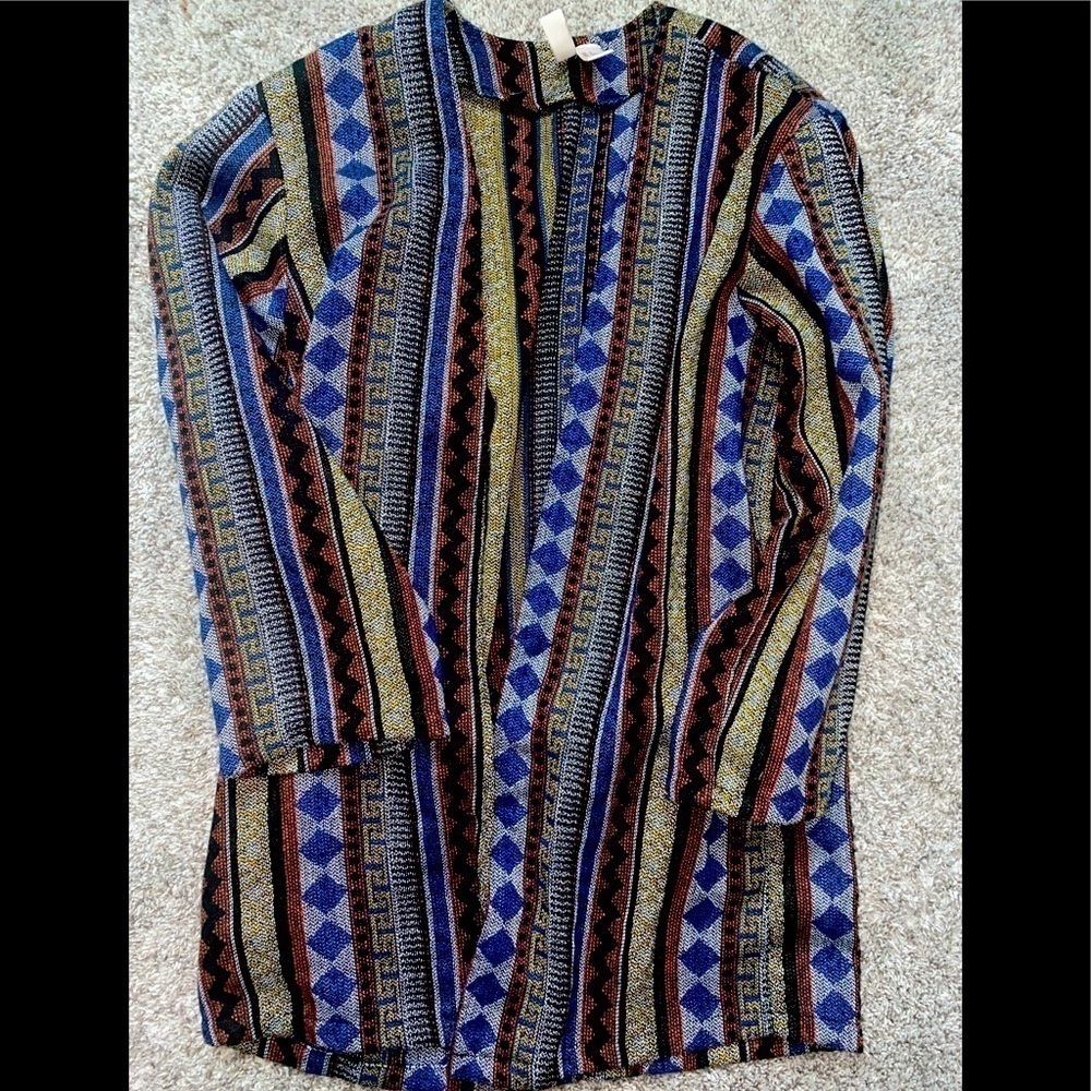 F21 Exclusive Oversized Aztec Design Pocket Cardigan/Jacket Small